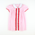 Embroidered Candy Canes Collared Dress - Light Pink Check Flannel