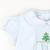 Smocked Christmas Tree Collared Girl Bubble - Light Blue Check Flannel