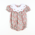 Embroidered Flowers Scalloped Collar Girl Bubble - Christmas Floral