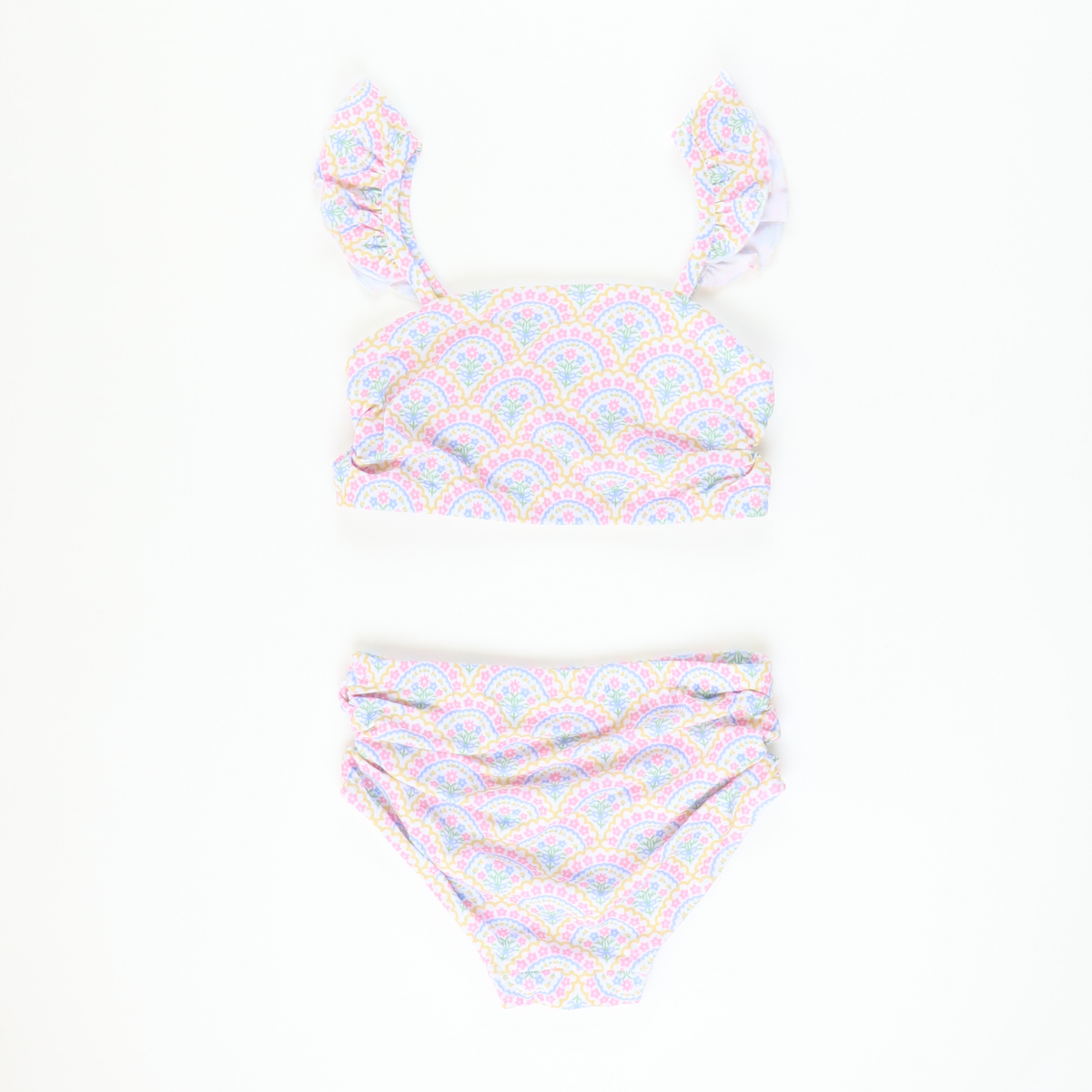 Two-Piece Swimsuit - Scalloped Floral