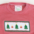 Smocked Christmas Trees Long Sleeve Shirt - Red Mini Stripe Knit