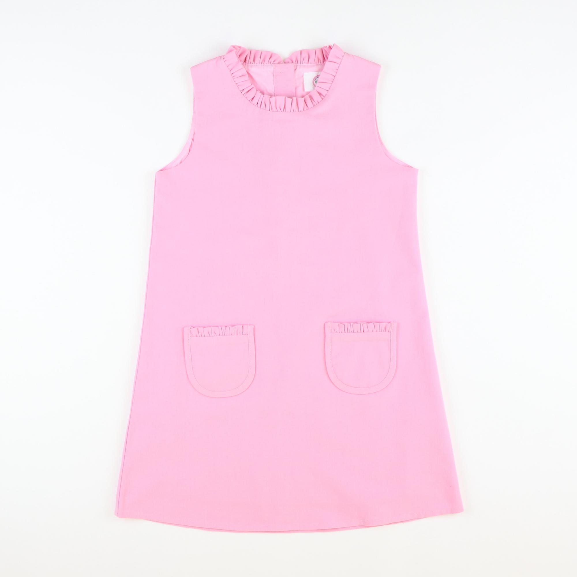 Pleated Linen Dress - Pink