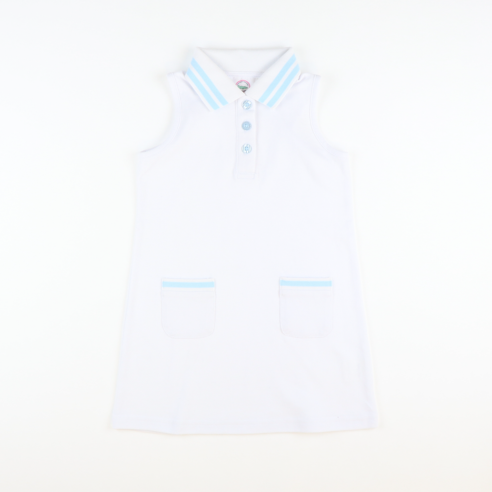 Collared White & Light Blue Tennis Dress