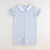 Collared Seersucker Boy Romper - Light Blue Mini Check