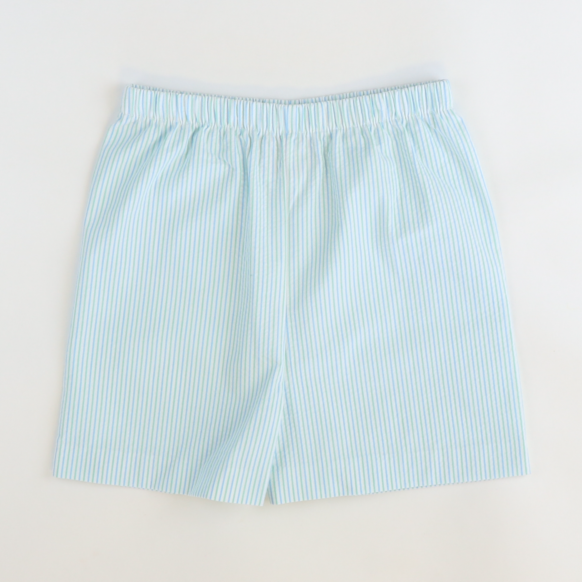 Signature Shorts - Light Blue & Mint Stripe Seersucker