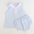 Collared Seersucker Sleeveless Top & Bloomer Set - Light Blue Mini Check
