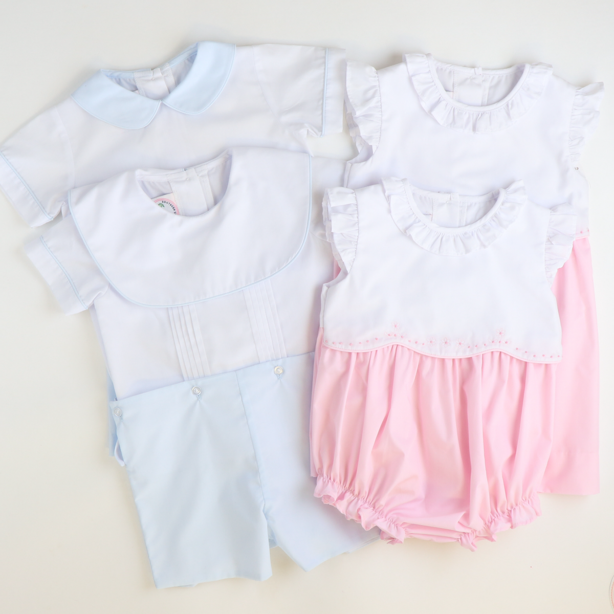 Embroidered Ruffle Dress - Light Pink