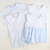 Embroidered Ruffle Girl Bubble - Light Blue