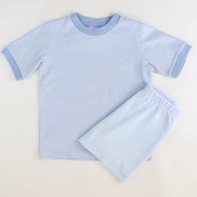 Out & About Boy Shorts - Light Blue Knit