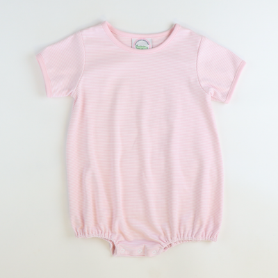Out & About Girl Bubble - Pink Micro Stripe Knit