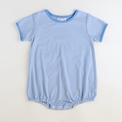 Out & About Girl Bubble - Party Blue Micro Stripe Knit