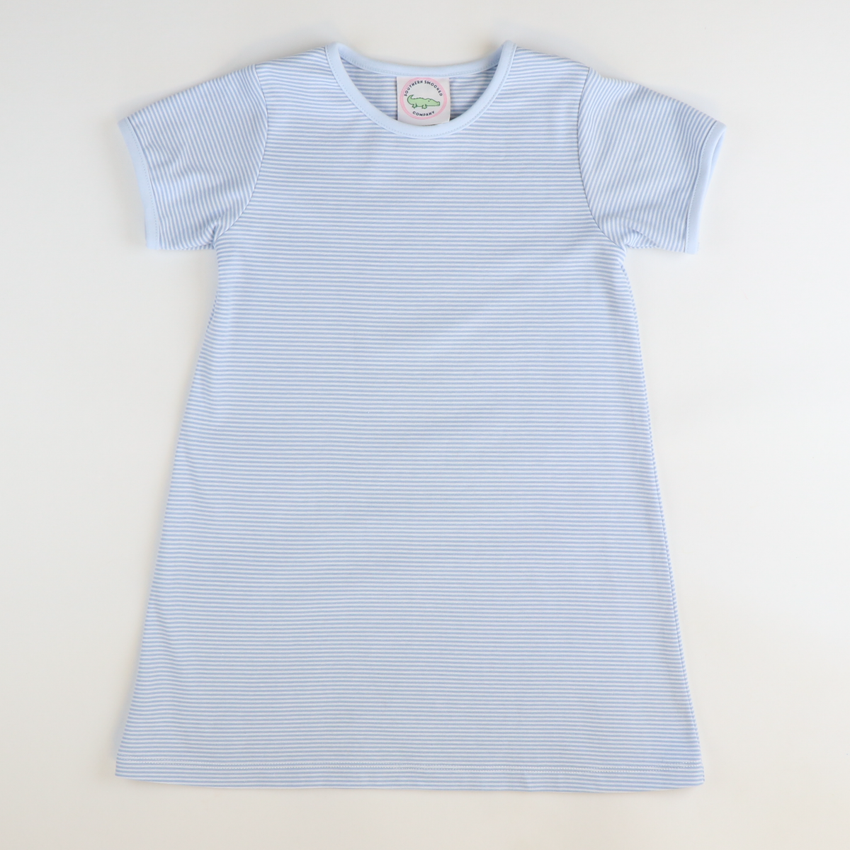 Out & About Dress - Light Blue Micro Stripe Knit