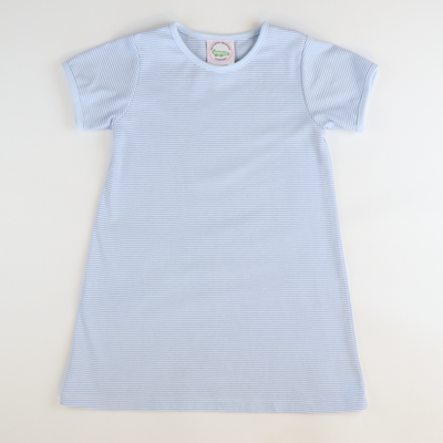 Out & About Dress - Light Blue Micro Stripe Knit