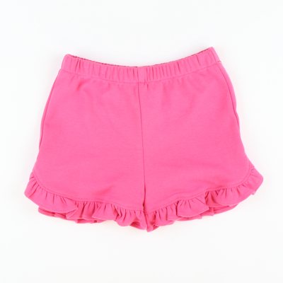 Out & About Ruffle Shorts - Fucshia Knit