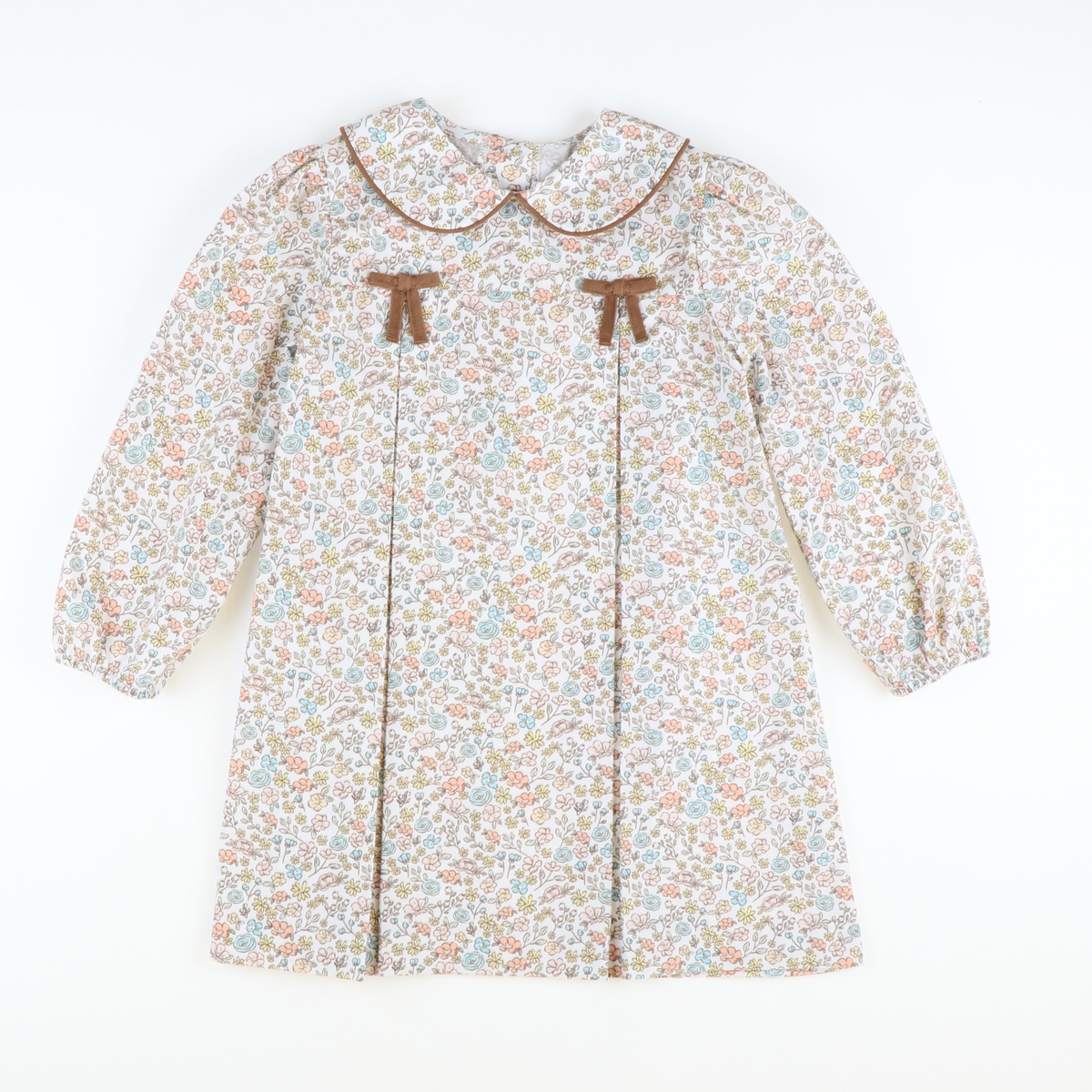 Autumn Floral Collared Bow Dress