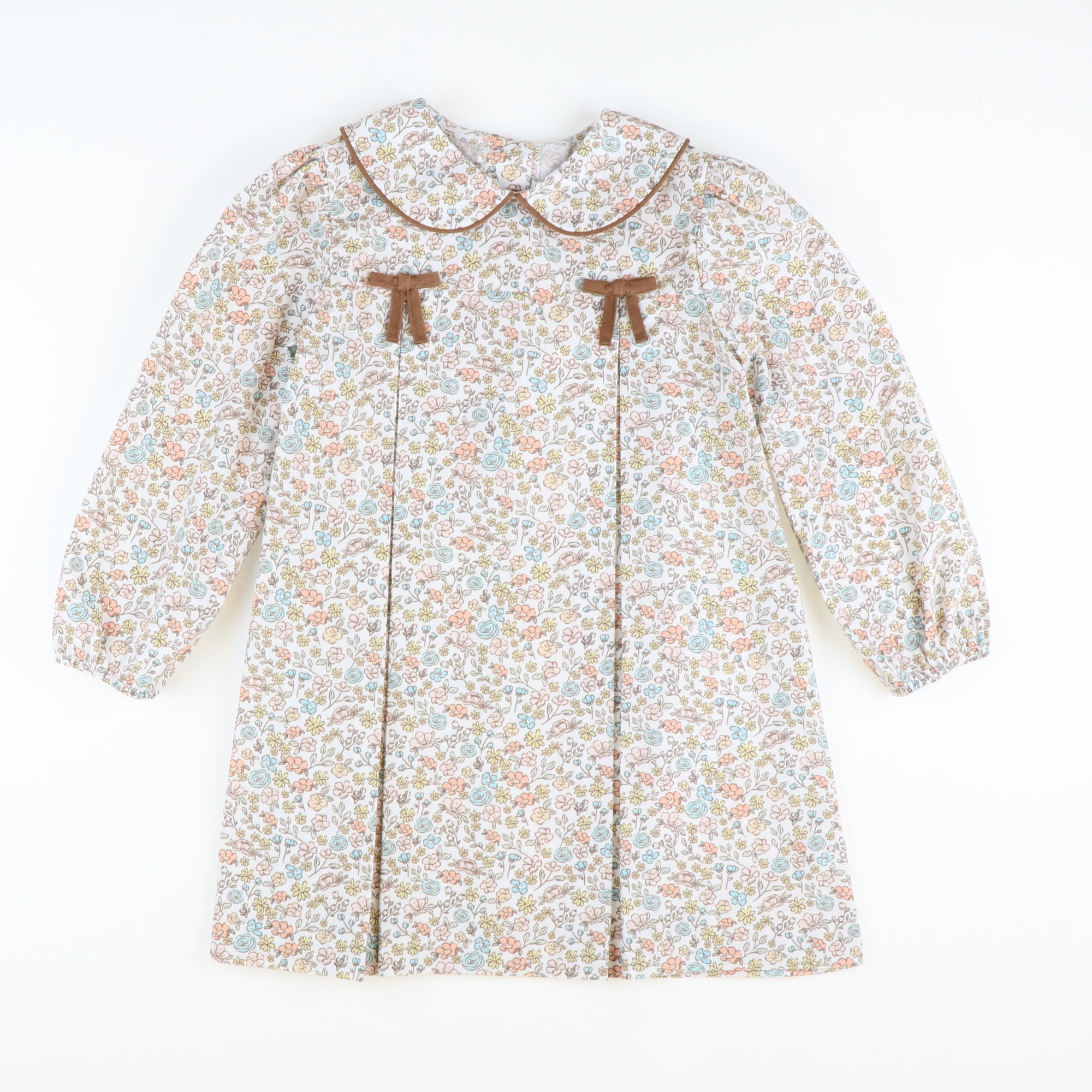Autumn Floral Collared Bow Dress
