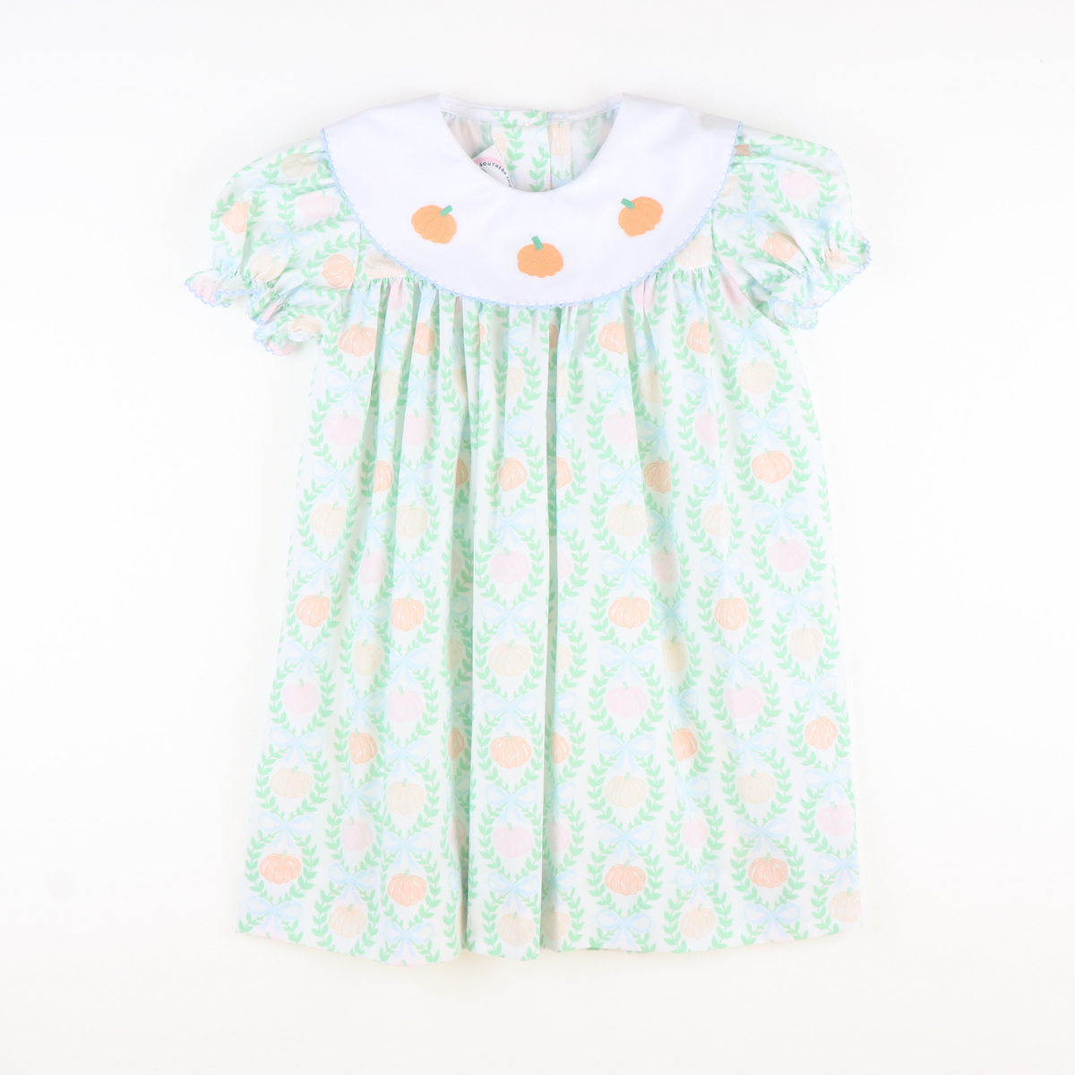Embroidered Heirloom Pumpkins Bib Dress