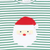 Appliquéd Santa Face Ruffle Top - Christmas Green Stripe Knit