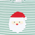 Appliquéd Santa Face Knit Ruffle Dress - Christmas Green Stripe