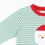 Appliquéd Santa Face Long Sleeve Shirt - Christmas Green Stripe Knit