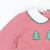 Appliquéd Christmas Trees Collared Dress - Red Stripe Knit