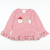 Appliquéd Christmas Eve Ruffle Top - Red Stripe Knit