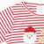Appliquéd Christmas Eve Ruffle Top - Red Stripe Knit