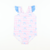 Blue Bows & Pink Check One-Piece Swimsuit