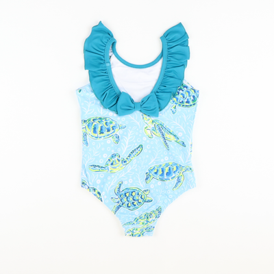 Sea Turtles Ruffle One-Piece Swimsuit