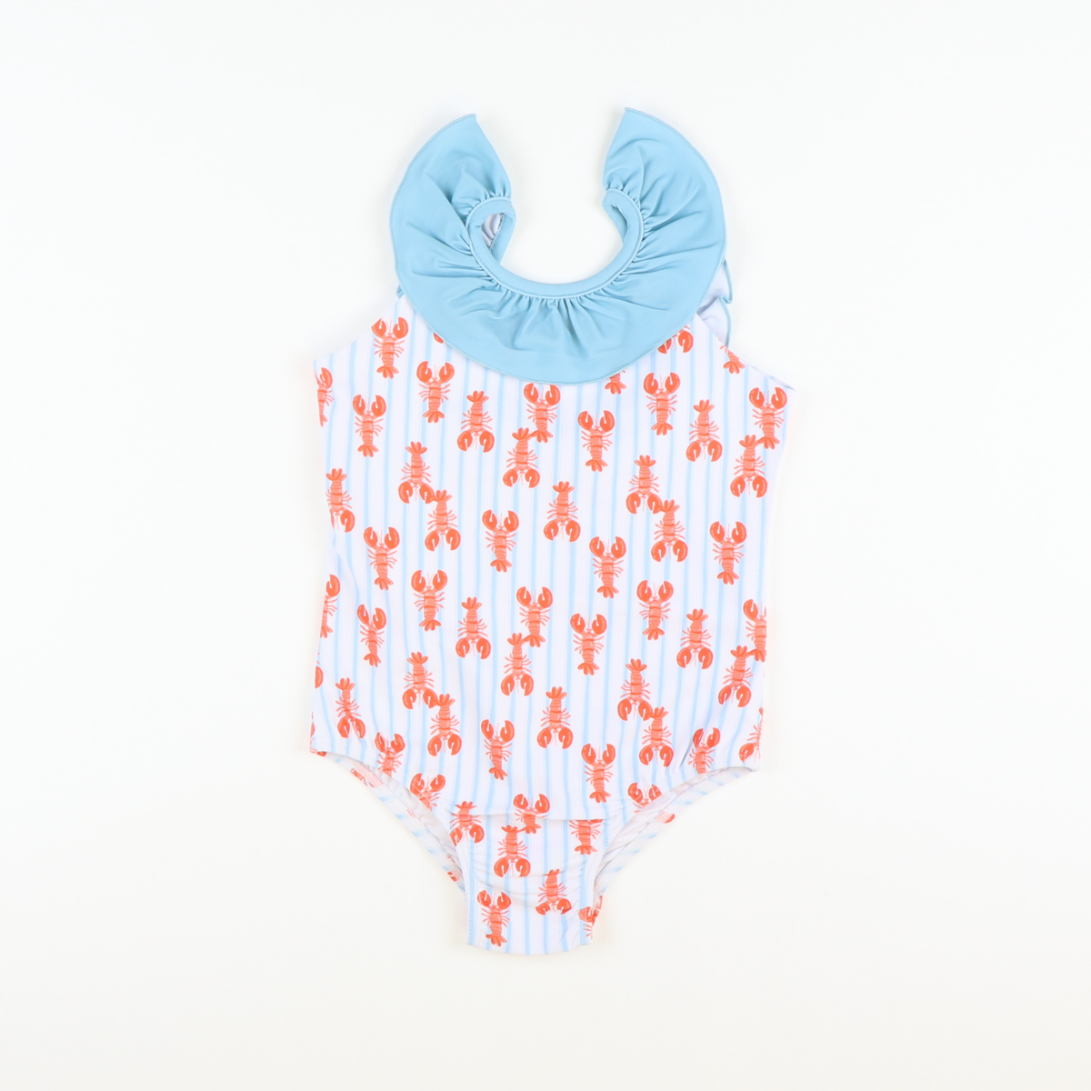 Lobster Print Ruffle One-Piece Swimsuit