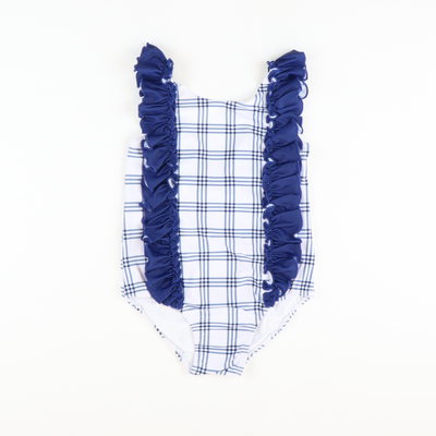 Nautical Navy Ruffle One-Piece Swimsuit