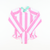 Preppy Pink Stripes One-Piece Rash Guard