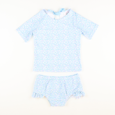 Watercolor Floral Two-Piece Rash Guard