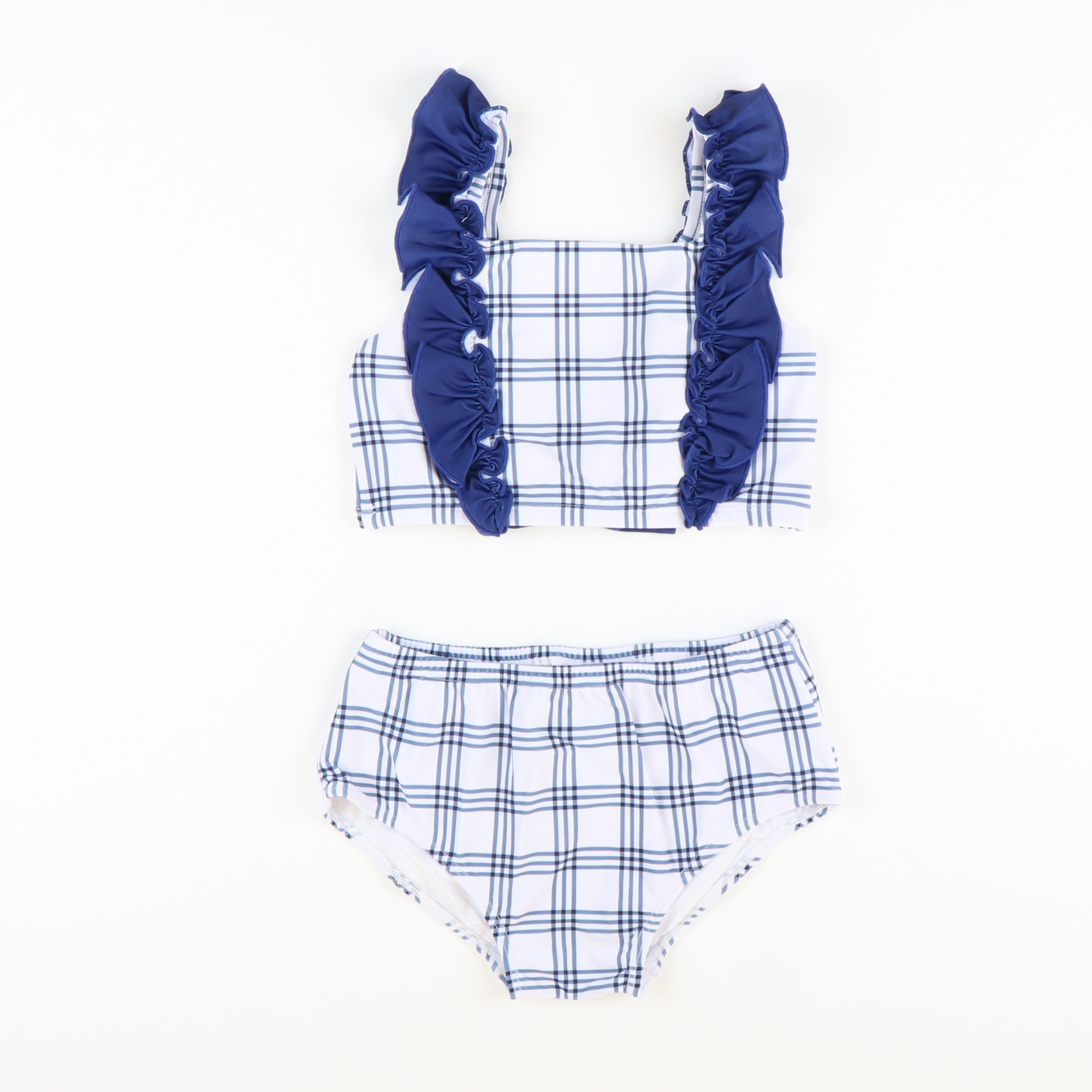 Nautical Navy Ruffle Two-Piece Swimsuit