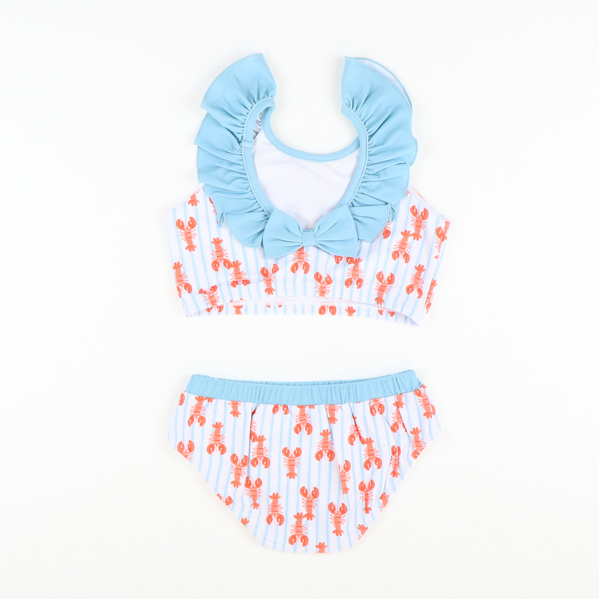 Lobster Print Ruffle Two-Piece Swimsuit