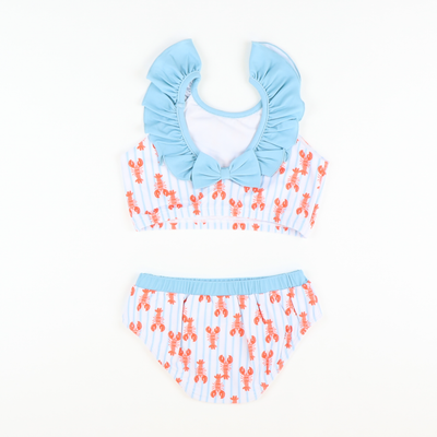 Lobster Print Ruffle Two-Piece Swimsuit