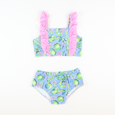 Tropical Limes Ruffle Two-Piece Swimsuit