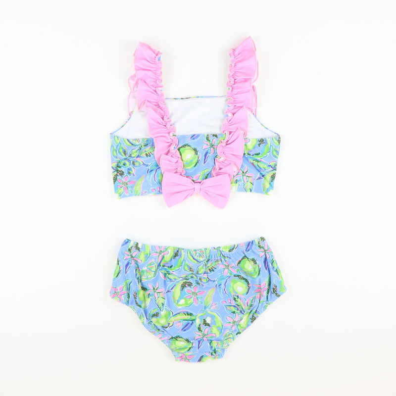 Tropical Limes Ruffle Two-Piece Swimsuit - Southern Smocked Co.