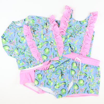 Tropical Limes Ruffle Two-Piece Swimsuit