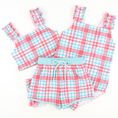 Palm Beach Plaid One-Piece Swimsuit