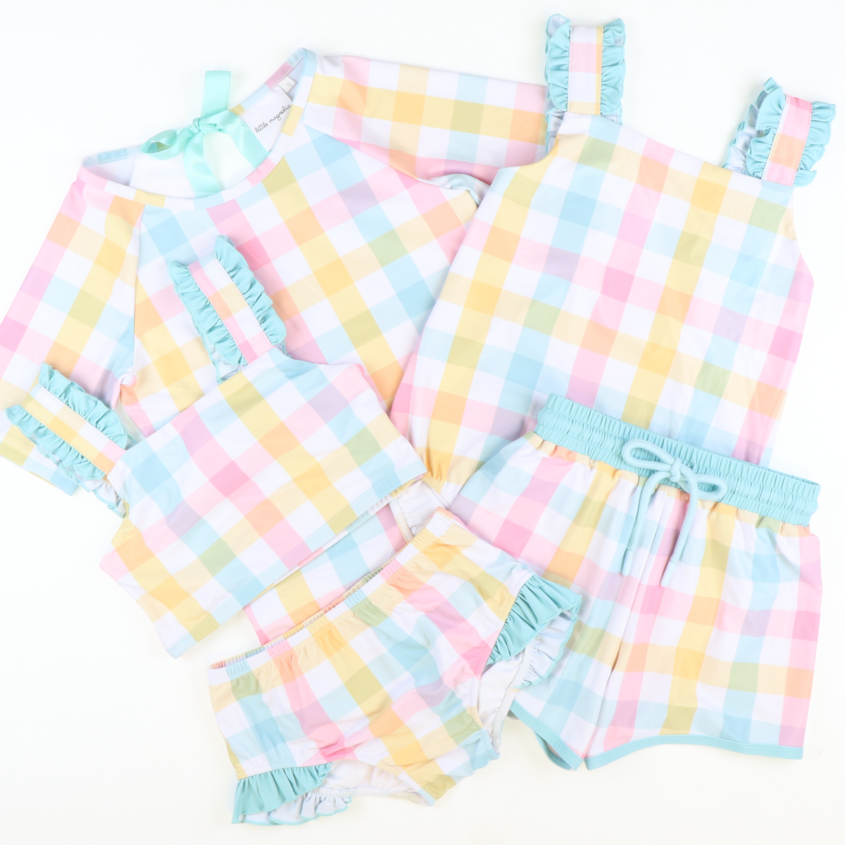 Hamptons Plaid Two-Piece Rash Guard