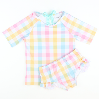 Hamptons Plaid Two-Piece Rash Guard