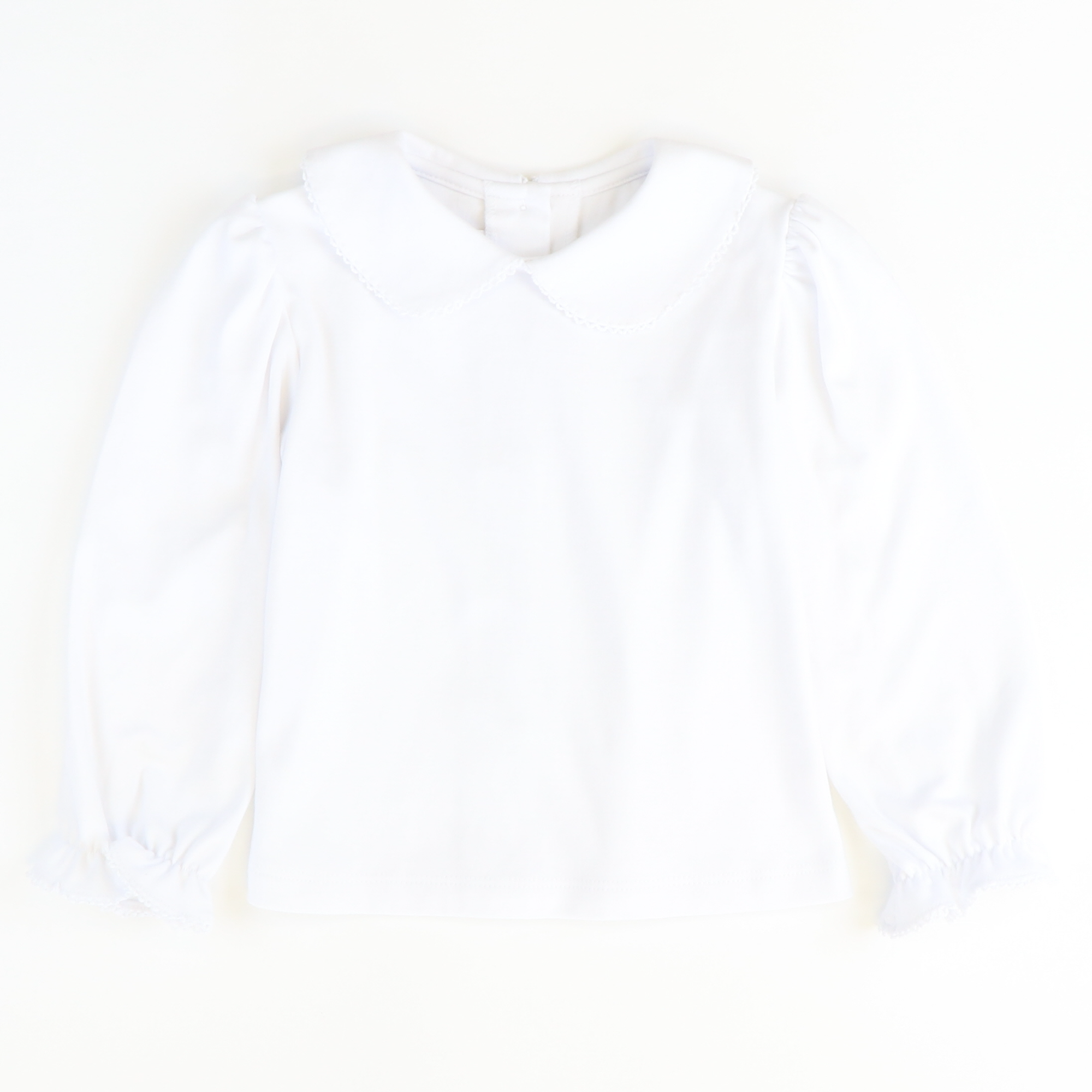 Girls Classic L/S Blouse - White Pique