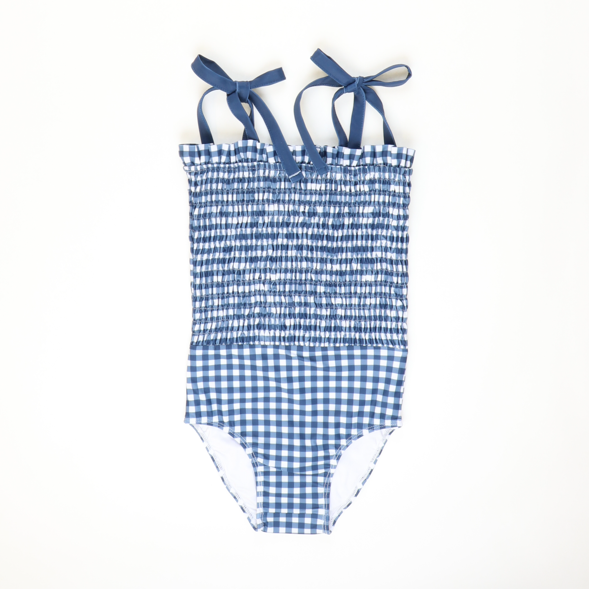 One-Piece Swimsuit - Nautical Navy Check